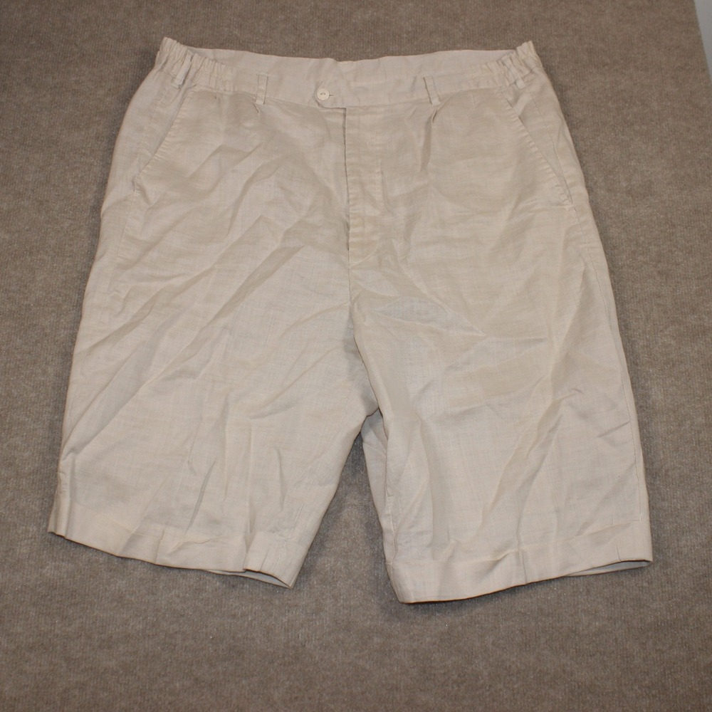 Classico Mens Beige Linen Blend Elastic Waist Casual Shorts Size 36‎ Tan